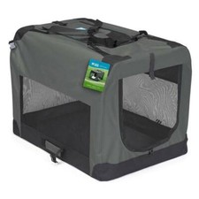 Soft Sided Dog Crates Charcoal Grey Collapsible Travel Mesh Window Panels