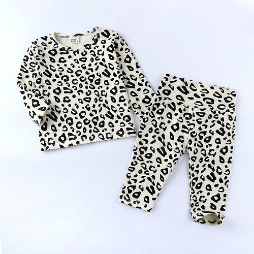 2PCS Newborn Kids Boys Girl Leopard Top+High Waist Pants Pajamas Clothes Outfit - Picture 5 of 15