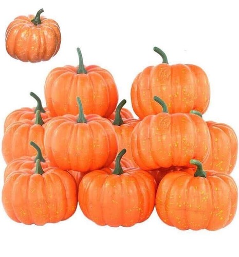 Set Of 12 Mini 2” X 2” Orange Artificial Pumpkins Halloween Thanksgiving Theme - 第 23/24 張圖片