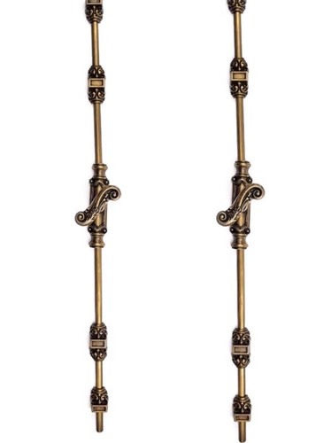 2 Set CREMONE solid Rustic hand made brass Heavy French turn Bolt french style - Picture 1 of 11