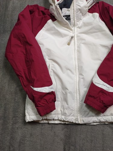 Columbia Coat Womans Small White Pink Omni Tech Winter Outdoor Waterproof - Picture 6 of 12