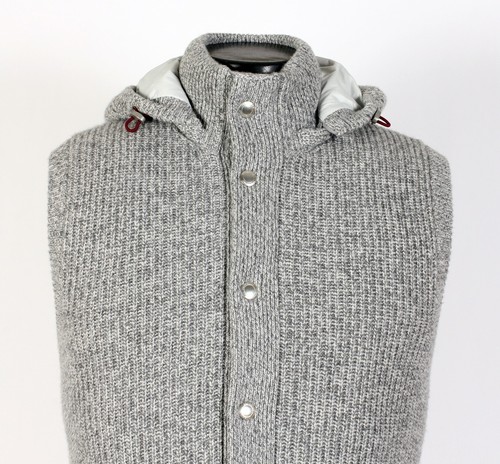 Brunello Cucinelli Cashmere / Down Hooded Vest - Gray - M - New - $4995 Retail - Picture 6 of 18