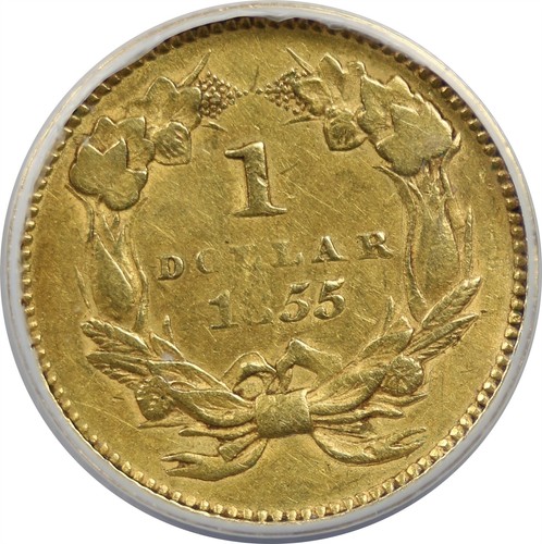1855 G$1 ANACS XF EF 45 Details Indian Princess Head Gold Dollar - Picture 4 of 4