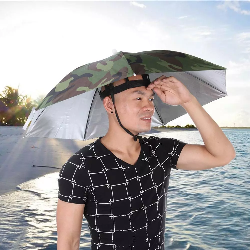 Silver umbrella hat sales