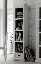 Florence White Painted Mahogany Living Room Tall Narrow Bookcase