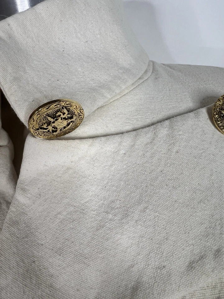 Chaqueta De Colección Dolce & Gabbana Años 90 Oro Blanco Botón Abierta 44 L Foto 4 de 4