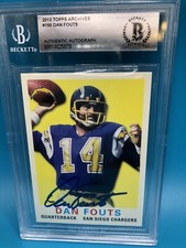 Dan Fouts Chargers Signed 2013 Topps Archives Signed Beckett Authentic Auto BAS