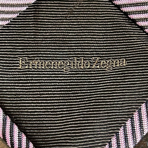 Ermenegildo Zegna 100% Silk Stripe Neck Tie Made in Italy - Picture 5 of 7