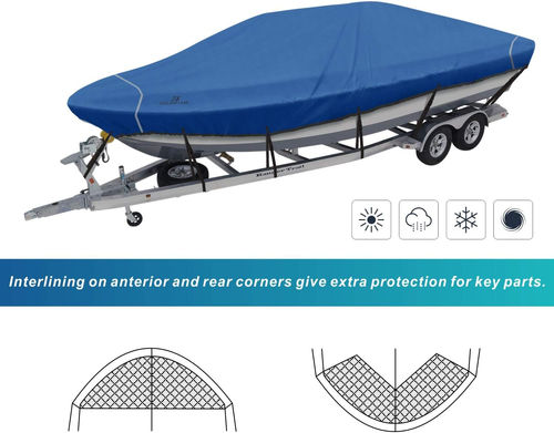 Trailerable Waterproof Boat Cover Fits 17'-19'Long Beam Width up to 102" V-Hull - Bild 4 von 8