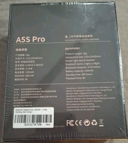 Sanag A5S Pro Bluetooth Headphones Wireless Earbuds Outdoor Sport Headset - NIB - Picture 5 of 5