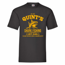 Jaws Quint's Shark Fishing Amity Island Mens T Shirt Small-2XL