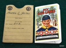 VINTAGE NOVEMBER 1945 BI-FOLD CUBS BSA MEMBERSHIP CARD