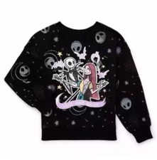 The Nightmare Before Christmas Girls Graphic Fleece Sweatshirt Black Med 7-8 