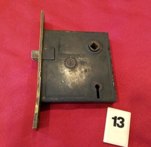Vtg Mortise Door Lock Skeleton Key Deadbolt Brass Faceplate Entry