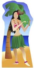 HULA GIRL STAND-IN BEACH PARTY CARDBOARD CUTOUT