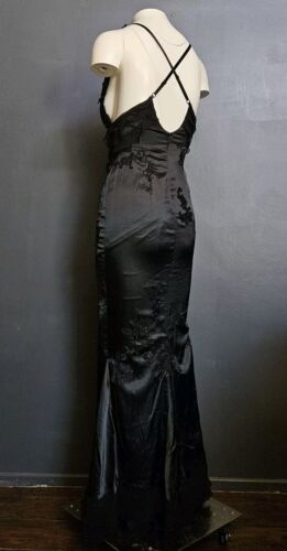 ATEMBERAUBENDES MANDALAY Y2K Abend COCKTAIL MAXIKLEID verziert SCHWARZ 4 - Bild 11 von 21