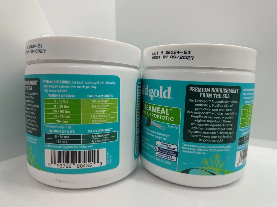 {Paquete de 2} PROBIÓTICOS PARA GATOS Y PROBIÓTICOS PARA PERROS SEMILLA PARA LA SALUD DIGESTIVA Exp 9/27 Foto 2 de 2