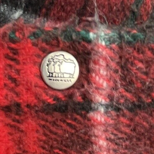 VTG Tennessee Woolen Mills Stadium Wearable Wrap Snap Blanket Red Tartan Plaid - Picture 7 of 7