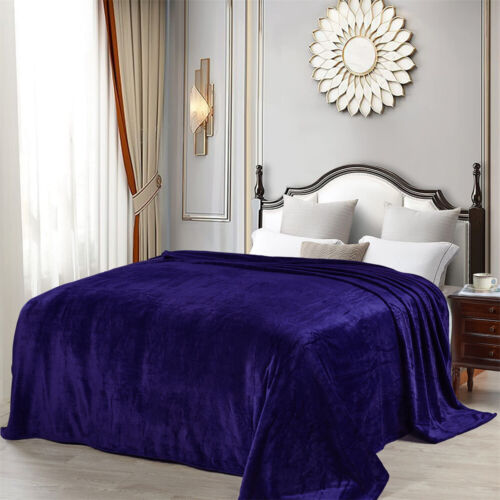 Large Flannel Fleece Throw Luxury Plush Extra Soft Reversible Bed Warm Blanket - Picture 37 of 52