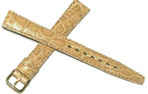 VERY RARE WATCH STRAP BEIGE 10MM 12MM GENUINE CROCODILE SKIN HAND MADE IN FRANCE - Picture 1 of 7