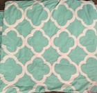 Pottery Barn Full/Queen Duvet & 1 Standard Sham Aqua & White