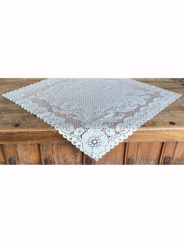 Lace Table Topper Overlay Design Mona 32 x 32 inch Square Ecru German Lace - Picture 4 of 4