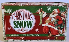 CHRISTMAS SANTA SNOW DECORATOR WOOD BOX. COVERED WITH SANTA DESIGN. 10" BY 6".