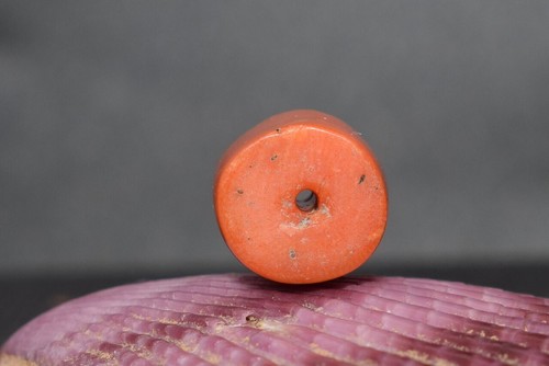 NATURAL UNDYED Antique BEAD CORAL VTG necklace TIBET Buddhist Mala Dzi medical - Picture 7 of 22