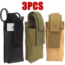 3PCS Tactical Molle Pouch Military Pistol Bag Flashlight Outdoor Knife Holster