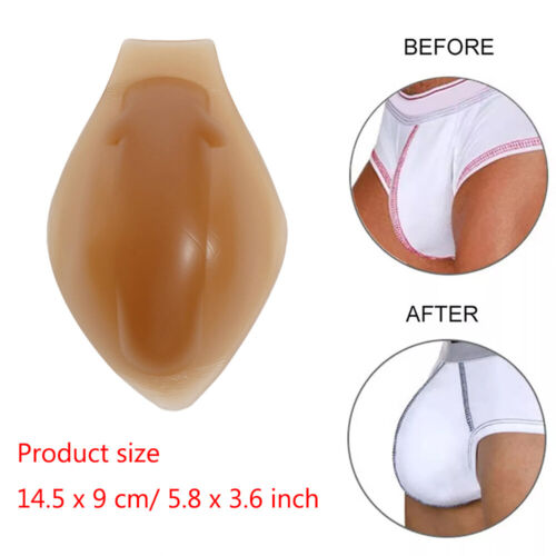 Men Silicone Enlarge Front Pad 3D Bulge Enhancing Pad Insert Swimwear Underwear - Picture 3 of 8