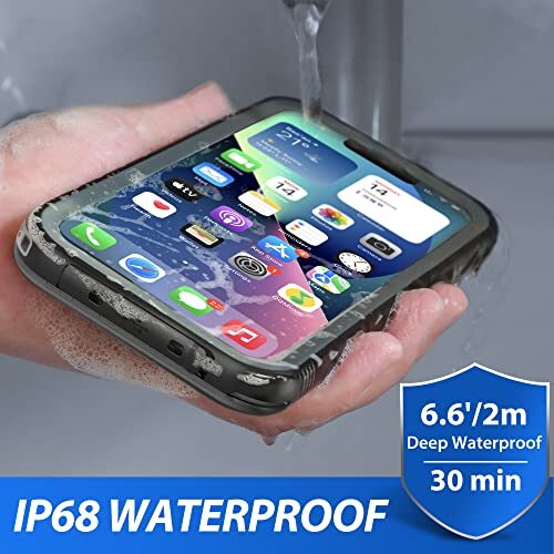 Wasserdichte Hülle - Stoßfest Staubdicht Handyhülle für iPhone 13 Pro Max Schwarz - Bild 2 von 7