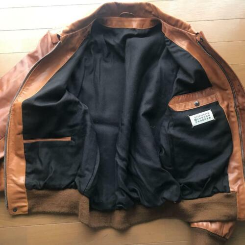 Maison Margiela 10 Leather Jacket Blouson Men 48 riri Zip Brown From Japan  USED
