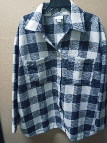 Nuevo con etiquetas Cárdigan Liz Claiborne Mujer Blanco y Negro Tejido Mezcla Lana Talla XXL - Imagen 9 de 9