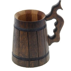Handcrafted-Wood-Wooden-Milk-Beer-Mug-Souvenir-Handmade-Tea-Cup-Barrel-0-5-L-Oak