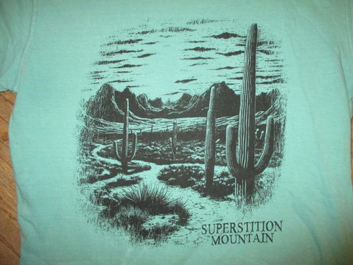 SUPERSTITION MOUNTAIN T SHIRT Phoenix Arizona Cactus Adult SMALL - Picture 2 of 4