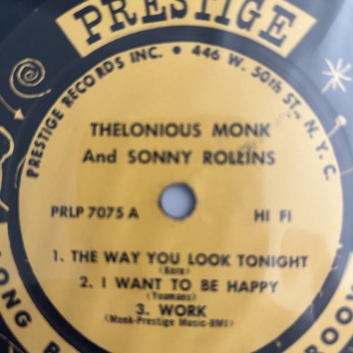 Thelonious Monk / Sonny Rollins LP 1st Press Orig RVG DG 446West 50th St. N.Y.C. - Picture 3 of 8