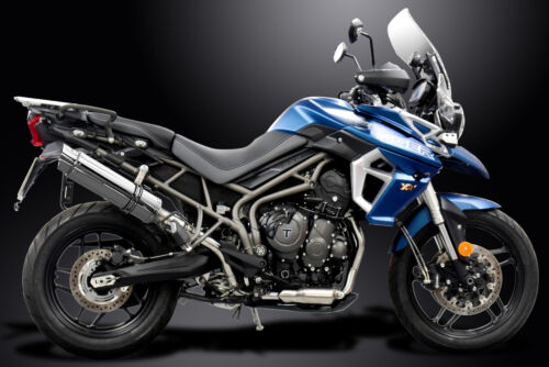 Triumph Tiger 800 2011-19 Delkevic Full Exhaust 3-1 14" Round Stainless Muffler - Foto 5 di 5