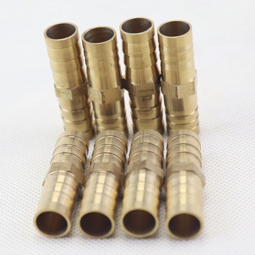 8Pcs NEW Brass Hose Barb Mender Union Brass Fitting Gas Fuel Water Air 1/2" 12mm - Picture 2 of 5