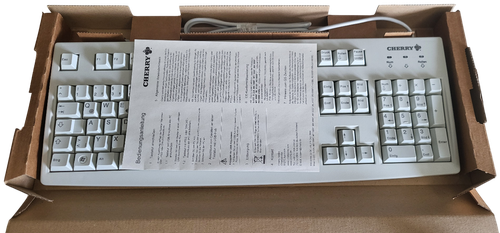 NEUE Cherry Tastatur G83 6105 LUNDE 0 Grau/Weiß USB G83-6105 - Afbeelding 3 van 4