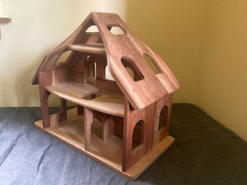 Cherry & Maple Wood Dollhouse, 24"L x 13" D x 21" H, 6 Room, 3 Stories w/ Porch - Bild 3 von 5