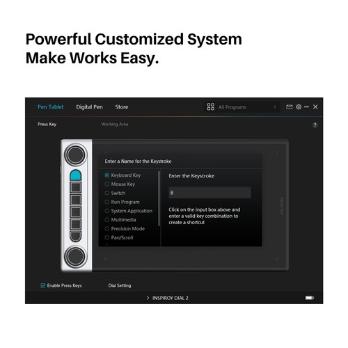 HUION Inspiroy Dial 2 Bluetooth Wireless Graphics Drawing Tablet with Dual Di... - Photo 6/9