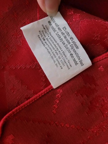 4 servilletas damasco Holiday Christmas San Valentín rojas usadas excelente estado  - Imagen 3 de 4