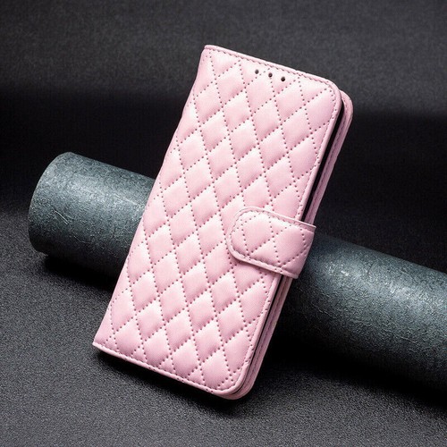Grid Leather Wallet Cover Case For Motorola G41 G62 G71 G72 E32 G13 G73 E20 - Picture 7 of 15