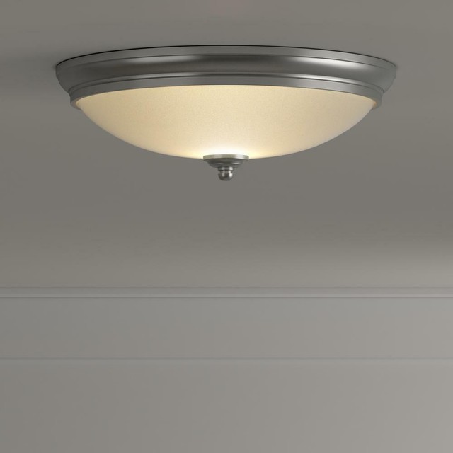 Commercial Electric Brushed Nickel 13 In Led Flush Mount For Sale