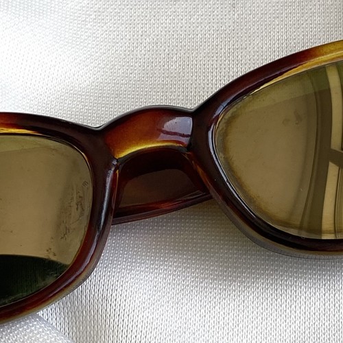 MCM Vintage 50s 60s Mod Brown Beatnik Slim Sunglasses - Mirror - JAPAN - UNISEX - Picture 5 of 11