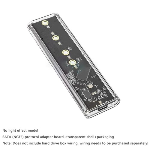 RGB M2 SSD Case M.2 NVME SSD Enclosure M.2 To USB C Transparent Hard Drive ba - Afbeelding 17 van 21