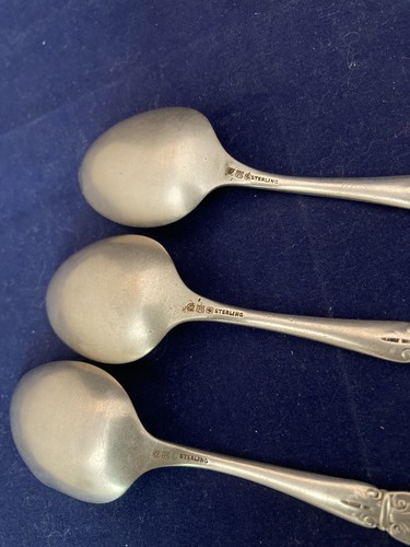 3 antike Luxembourg Reed & Barton Sterling Silber Teelöffel S Monogramm 1890 USA - Bild 3 von 12
