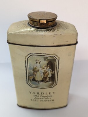 Antique Vintage Yardley's Old English Lavender Talc Powder Bottle Rare Tin  Can