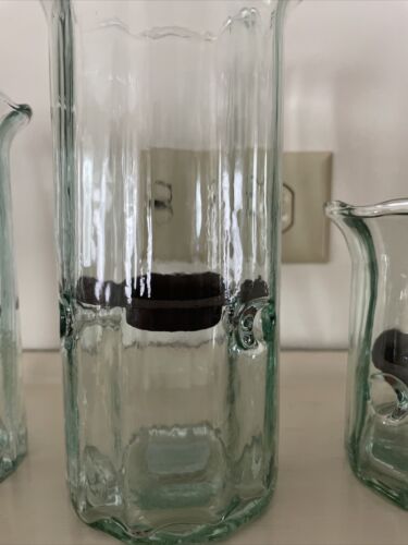 Rare SET Of 3 Glass Hurricane Candle Holders Made In Columbia - Picture 3 of 9