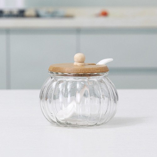 Tarro de vidrio transparente tarro de caramelo de calabaza amigos decorar almacenamiento en el hogar - Imagen 5 de 12
